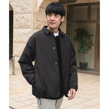 『撥水/防風』ウールブレンドラミネート 中綿ブルゾン