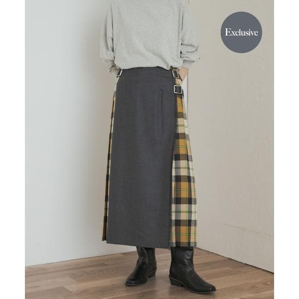 オニールオブダブリン Spick&Span別注 キルトロングスカート O'Neil of Dublin / オニールオブダブリン】別注Bias Cut Long