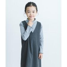 『WEB/一部店舗限定サイズ』メローフリルリブハイネックTシャツ(KIDS)