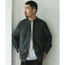 両面起毛ネルバンドカラーシャツ