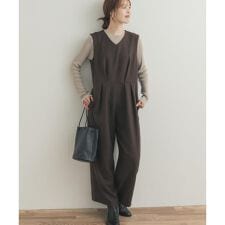 Vネックオールインワン