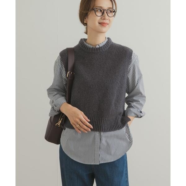 ケーブルニット ウールカシミヤ キルテッド ベスト | ポロ ラルフ