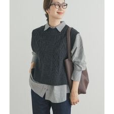 アーバンリサーチ ドアーズ(URBAN RESEARCH DOORS)のケーブル柄ニットベスト