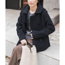 ショールカラー2WAYショートコート