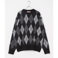 FORK&SPOON　アーガイルプルオーバーニット