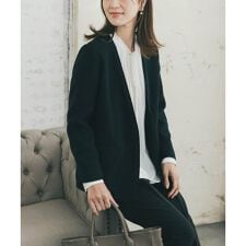 ツィードVネックロングジャケット