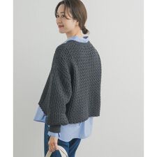 ヘリンボーン柄ニットプルオーバー