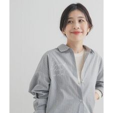 刺繍チェックシャツ