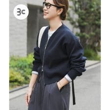 仁村紗和さん着用』『UR TECH Renew Knit』VネックZIPカーディガン 