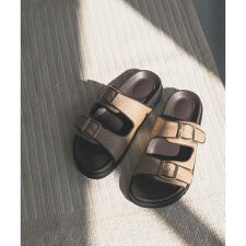 ダブルベルトプラットフォームサンダル