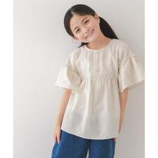 『150サイズあり』ストライプ2wayサッカーブラウス(KIDS)