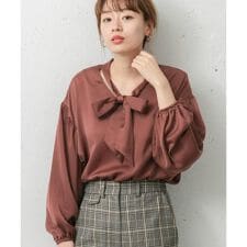 2WAYスタンドカラーボウタイブラウス