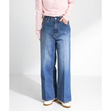 『34サイズ/低身長向けも展開』センタープレスストレートデニム