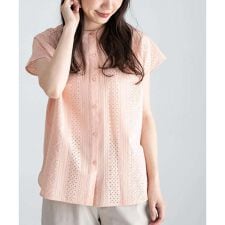 アーバンリサーチ サニーレーベル(URBAN RESEARCH SonnyLabel)の『WEB限定』バンドカラーコットンレースシャツ