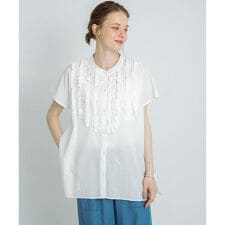 アーバンリサーチ サニーレーベル(URBAN RESEARCH SonnyLabel)のエアリーコットンフリルフレンチシャツブラウス