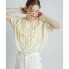 アーバンリサーチ サニーレーベル(URBAN RESEARCH SonnyLabel)のエアリーコットンフリルフレンチシャツブラウス