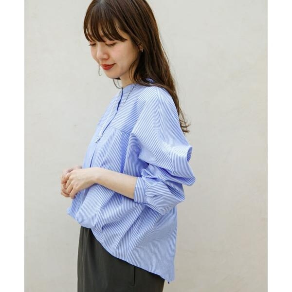 サロンアダムエロペ　【WEB限定】シャーリングスリーブブラウス　24SS SALON adam et rope' ブラウス シャツ 「WEB限定」シャーリング