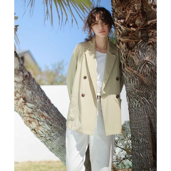 【新品未使用】【新品未使用】IENAシアージャケット ウォッシャブル】シアースラブテーラードジャケット(ジャケット)｜EVEX