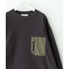ヘビーウェイトナイロン布帛ポケットロングスリーブTシャツ