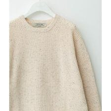 ウォッシャブルウール混クルーネックニット
