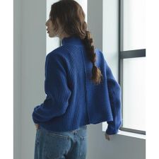 畦切替えニットプルオーバー