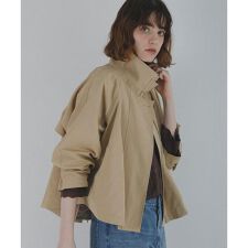 撥水バックフレアスタンドカラーコート