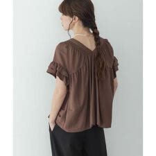 シャーリングフリルスリーブプルオーバー