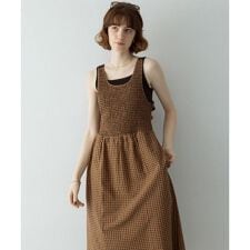 サマーチェックシャーリングキャミワンピース