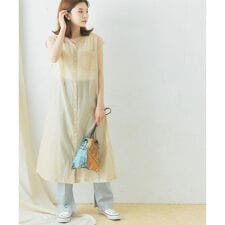 コットンシルクフレンチガウンワンピース