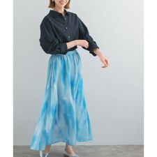 カラーグラデーションプリントスカート