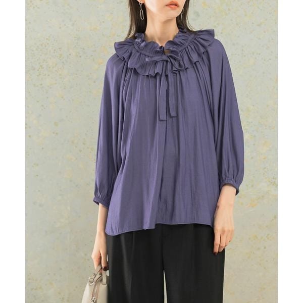 イレギュラーヘムスタンドカラー7分袖ブラウス | アーバンリサーチ