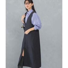 アーバンリサーチ ロッソ(URBAN RESEARCH ROSSO)のディープVネックストライプワンピース