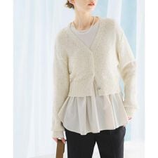 アーバンリサーチ ロッソ(URBAN RESEARCH ROSSO)のラメミックスショートカーディガン