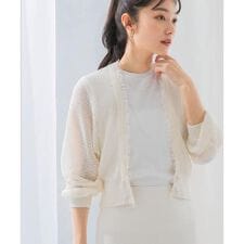 アーバンリサーチ ロッソ(URBAN RESEARCH ROSSO)の柄編みフリンジカーディガン