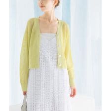 アーバンリサーチ ロッソ(URBAN RESEARCH ROSSO)のメッシュラメショートカーディガン