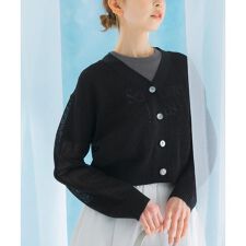 アーバンリサーチ ロッソ(URBAN RESEARCH ROSSO)のメッシュラメショートカーディガン