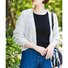 アーバンリサーチ ロッソ(URBAN RESEARCH ROSSO)のF by ROSSO　透かし編みショートカーディガン
