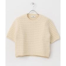 le　TEXTURED KNIT SHORT-SLEEVE