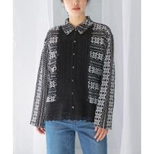 sara mallika　COTTON BORDER LACE TOP