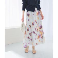 前後2WAYマーブルプリントフレアスカート