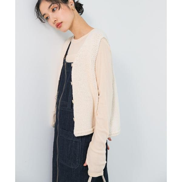 Audrey and John Wad】ヘリンボーンツイードロングベスト | オードリー