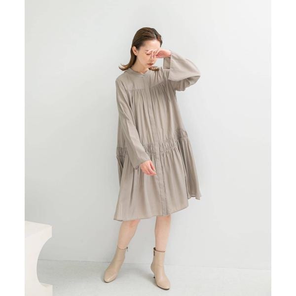 ハイネックギャザーサテンドレス | アーバンリサーチ ロッソ(URBAN