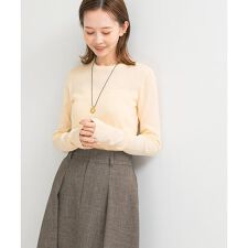 シルク混リブデザインニット