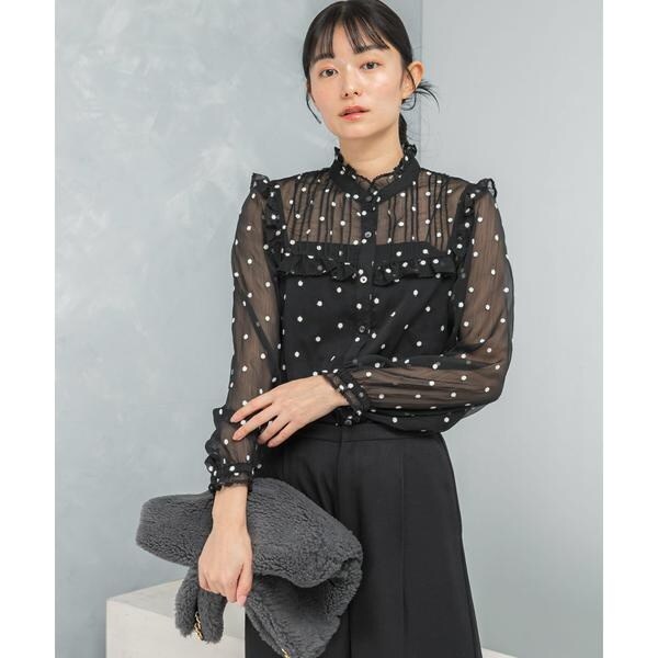 レースフリルVネックブラウス | スローブ イエナ(SLOBE IENA) | マルイ