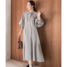 アーバンリサーチ ロッソ(URBAN RESEARCH ROSSO)のF by ROSSO　チェックリボンシャツワンピース