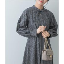 アーバンリサーチ ロッソ(URBAN RESEARCH ROSSO)のF by ROSSO　チェックリボンシャツワンピース