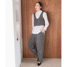 アーバンリサーチ ロッソ(URBAN RESEARCH ROSSO)のF by ROSSO　ツイードビスチェ+ワイドパンツ