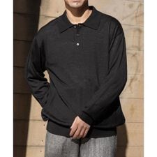 イタリア糸メリノウールニットポロシャツ