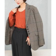 Uネックリブプルオーバー