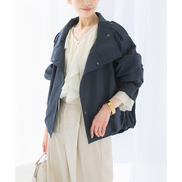 SHIPS any:〈撥水・洗濯機可能〉スタンドカラー ドロスト ショート